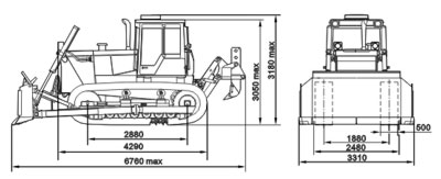 габаритные размеры бульдозера Б10М