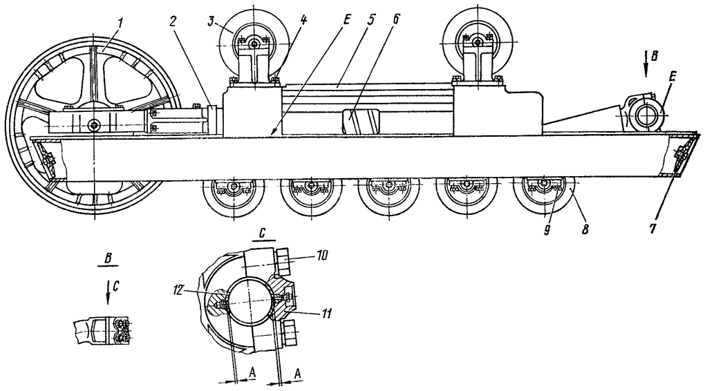 Тележка гусениц Тележка гусениц