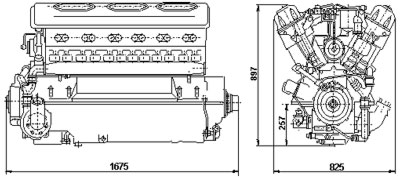 габаритные размеры двигателя В-59 УМС